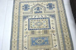 Tapis en laine turque beige et bleu sku 2290.