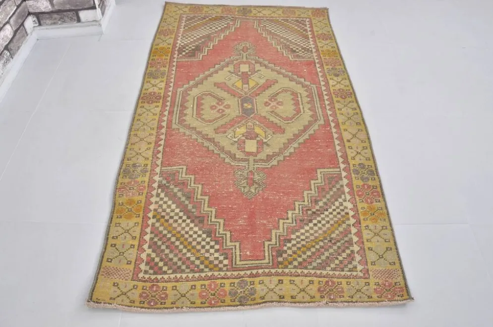 Tapis en laine turque orange et rouge sku 2490