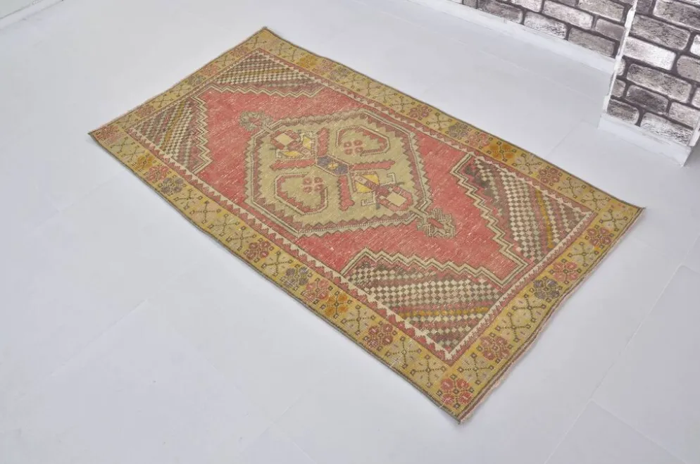 Tapis en laine turque orange et rouge sku 2490