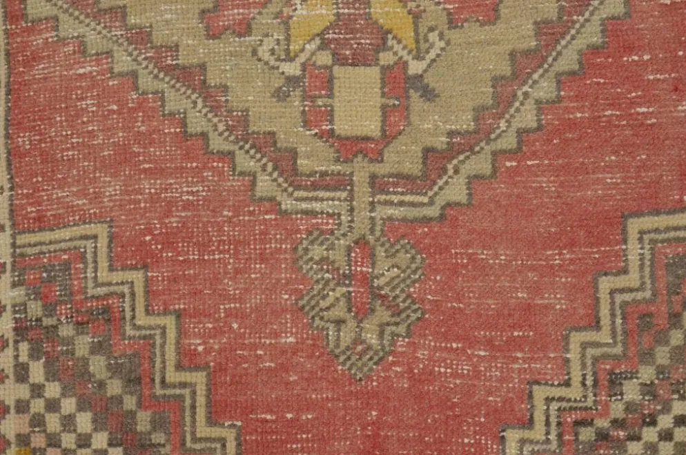 Tapis en laine turque orange et rouge sku 2490