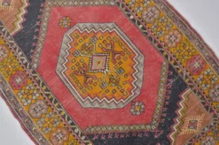 Tapis en laine turque rouge et orange sku 2493