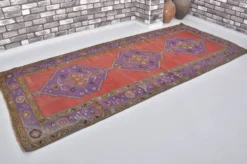 Tapis en laine turque rouge et bleu sku 1207