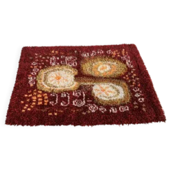 Tapis en laine vintage scandinave, Rya, Suède années 1960
