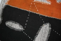 Tapis en laine vintage, tapisserie murale, art textile moderne du milieu du siècle, 75x105 cm