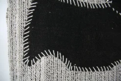 Tapis en laine vintage, tapisserie murale, art textile moderne du milieu du siècle, 75x105 cm