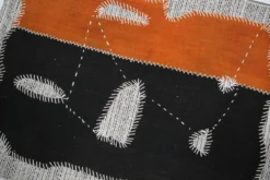 Tapis en laine vintage, tapisserie murale, art textile moderne du milieu du siècle, 75x105 cm