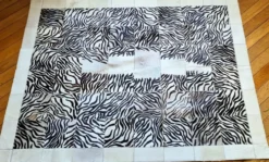 Tapis en peau de vache zèbre blanc