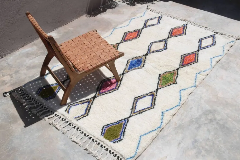 Tapis fait main coloré, 255 x 155 cm - AZ829
