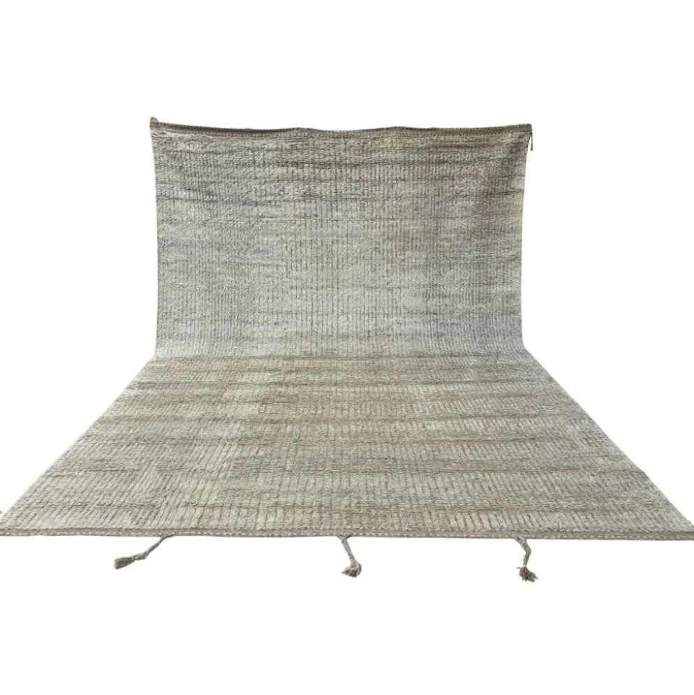 Tapis fait main de style marocain moderne, 100 % laine naturelle. Options personnalisées disponibles.
