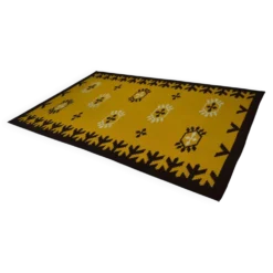 Tapis géométrique de design du milieu du siècle, années 1970 / Tchécoslovaquie
