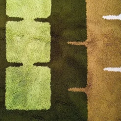 Tapis géométrique magnifique des années 1970, style espace, en laine. Fabriqué en Italie.
