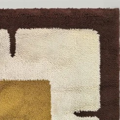 Tapis géométrique magnifique des années 1970, style espace, en laine. Fabriqué en Italie.