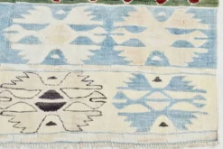 Tapis géométrique vintage rouge vin bleu 5x8, 144x241 cm
