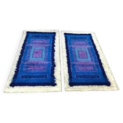 Tapis graphiques abstraits modernes de Gilde, Allemagne, années 1960, ensemble de 2.