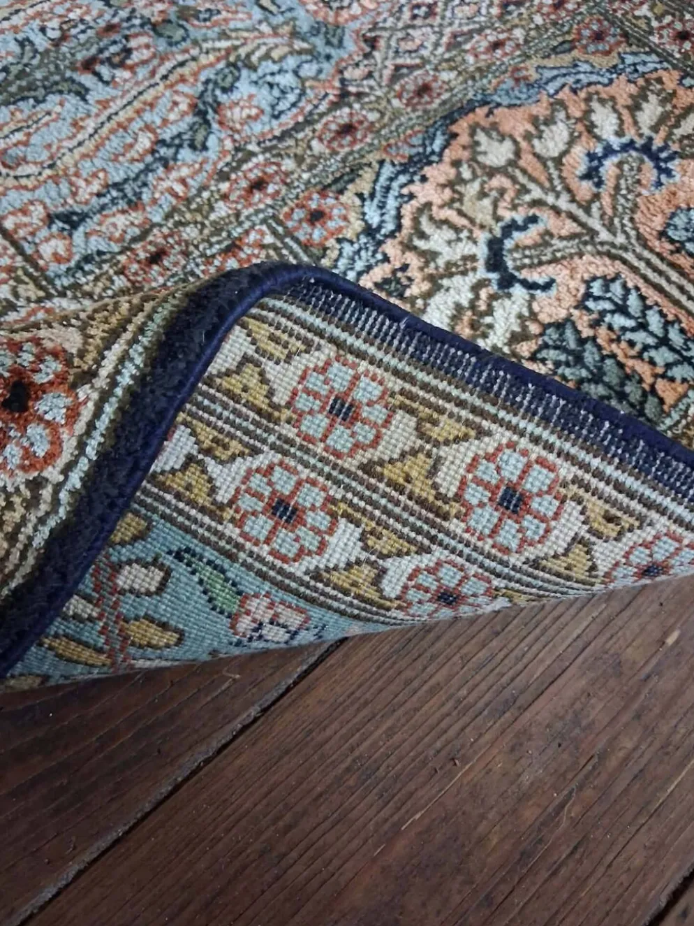 Tapis Indien Cachemire soie fait main 196x122cm