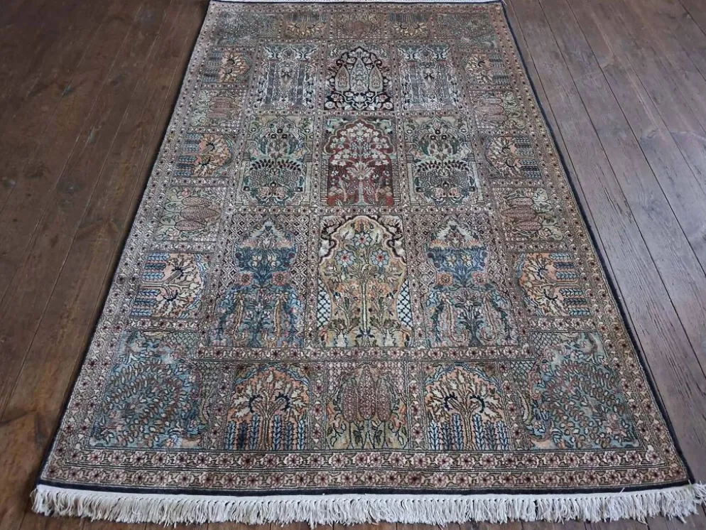 Tapis Indien Cachemire soie fait main 196x122cm