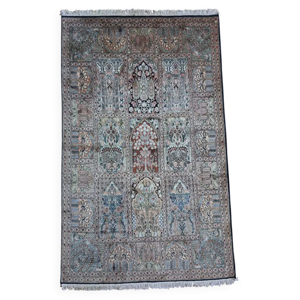 Tapis Indien Cachemire soie fait main 196x122cm
