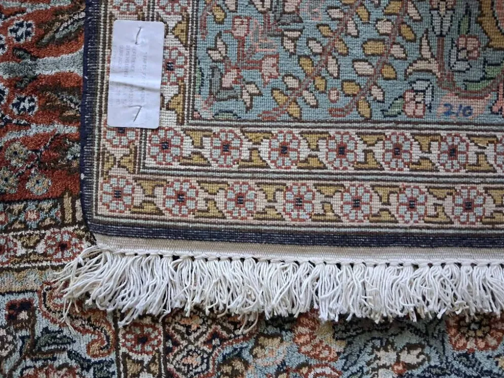 Tapis Indien Cachemire soie fait main 196x122cm
