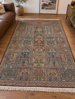 Tapis Indien Cachemire soie fait main 196x122cm