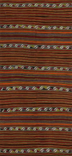 Tapis kilim anatolien vintage fait main turc 155 cm x 335 cm