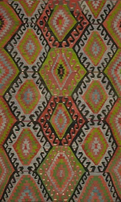 Tapis kilim anatolien vintage fait main turc 198 cm x 320 cm