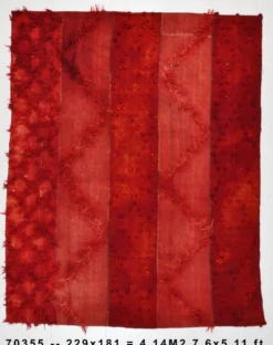 Tapis Kilim Anatolien Vintage Turc, Teintes de Rouge Vin Décor Boho