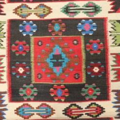 Tapis kilim ancien en laine, noué fin, fait main 90 x 35 In
