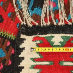 Tapis kilim ancien en laine, noué fin, fait main 90 x 35 In