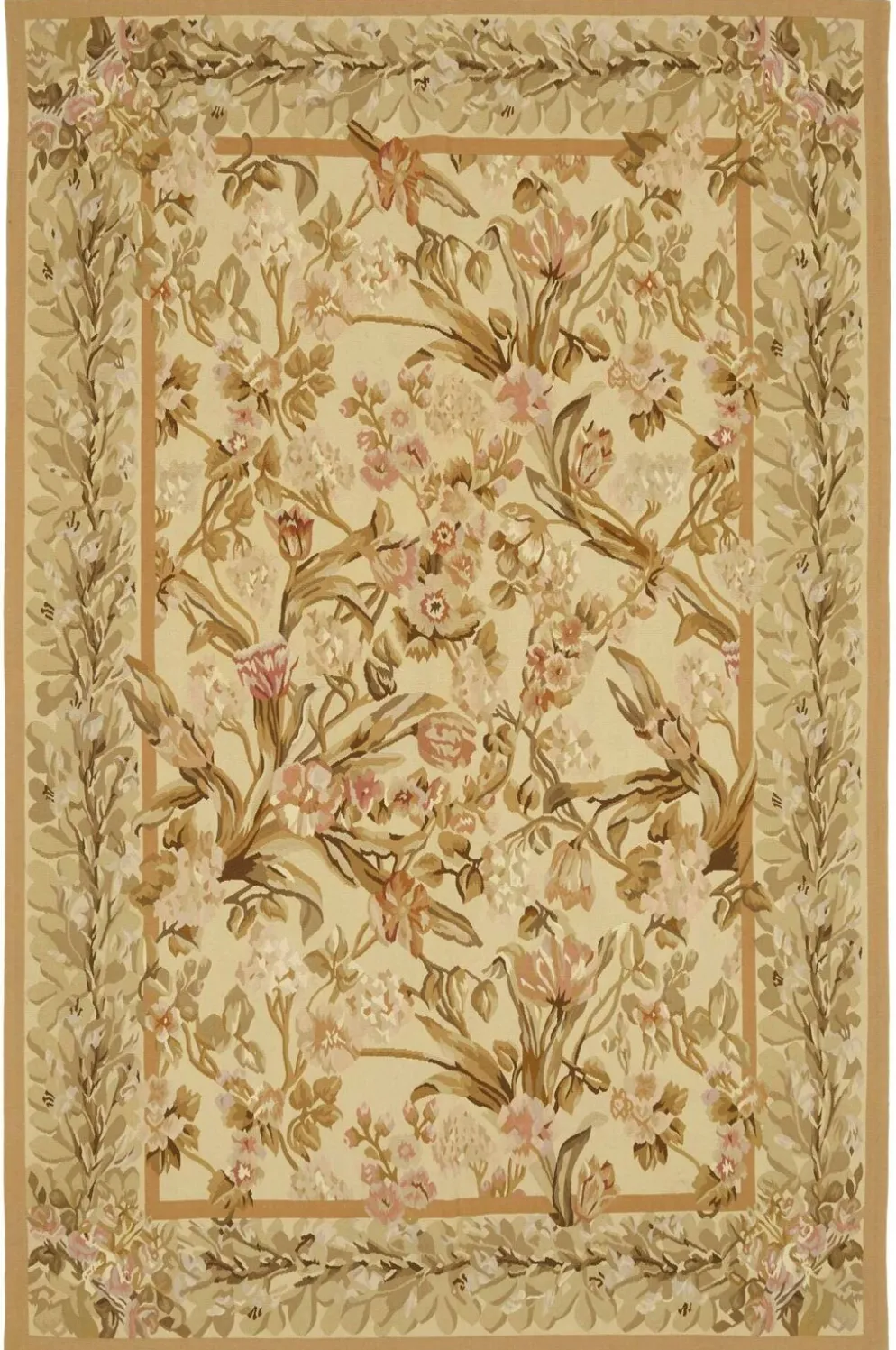 Tapis kilim aubusson vintage européen fait main 177 cm x 273 cm