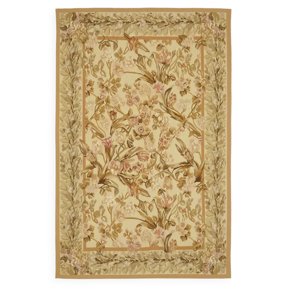 Tapis kilim aubusson vintage européen fait main 177 cm x 273 cm