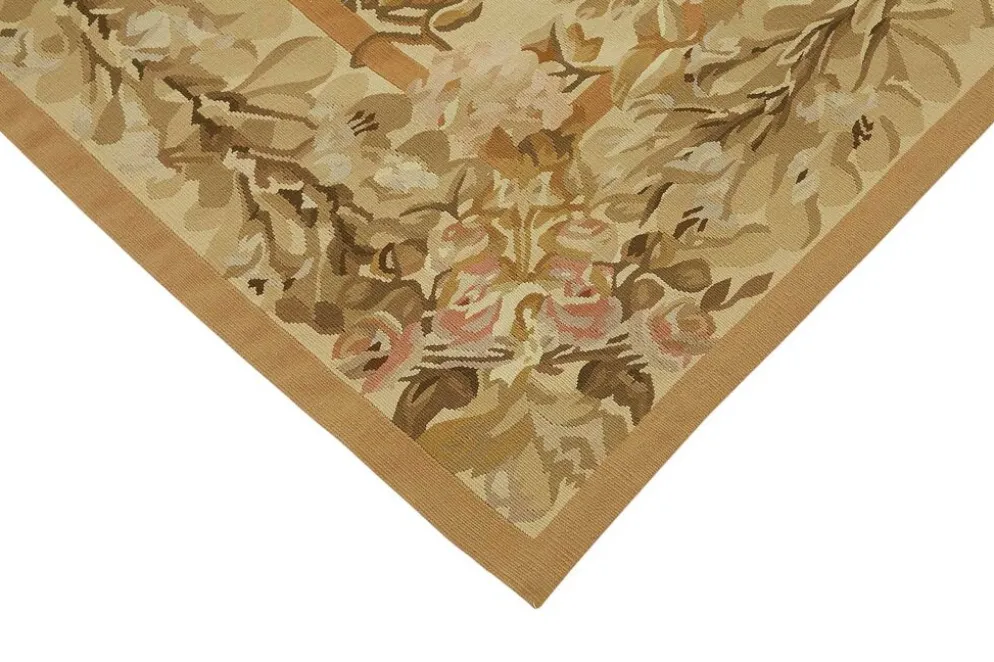 Tapis kilim aubusson vintage européen fait main 177 cm x 273 cm