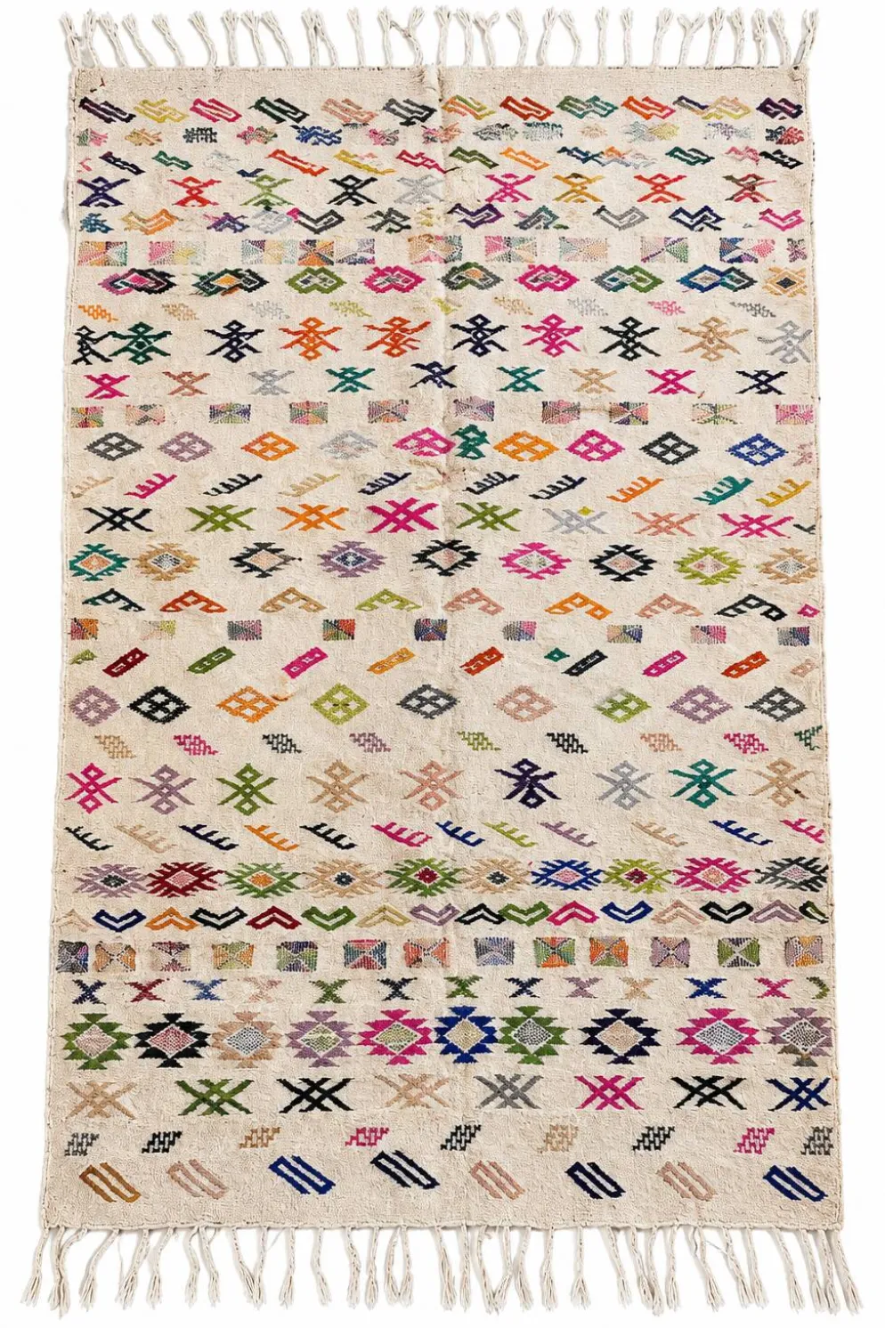 Tapis Kilim berbère marocain en laine multicolore – 267 × 165 cm