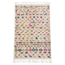 Tapis Kilim berbère marocain en laine multicolore – 267 × 165 cm