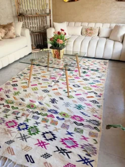 Tapis Kilim berbère marocain en laine multicolore – 267 × 165 cm