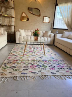 Tapis Kilim berbère marocain en laine multicolore – 267 × 165 cm