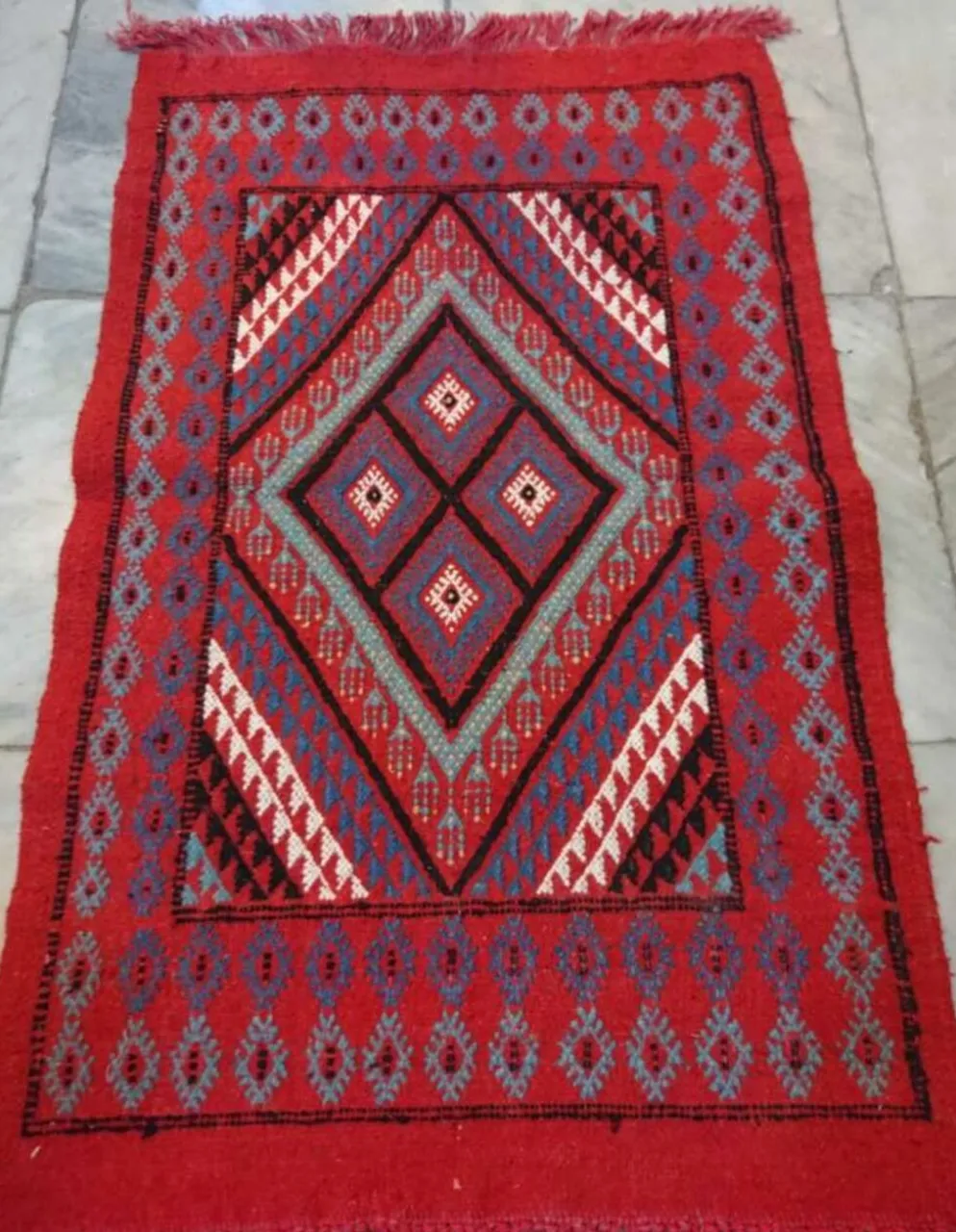 Tapis kilim berbère rouge 60x100cm