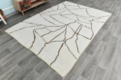 Tapis Kilim contemporain vintage super doux 6x9, 198x269 cm