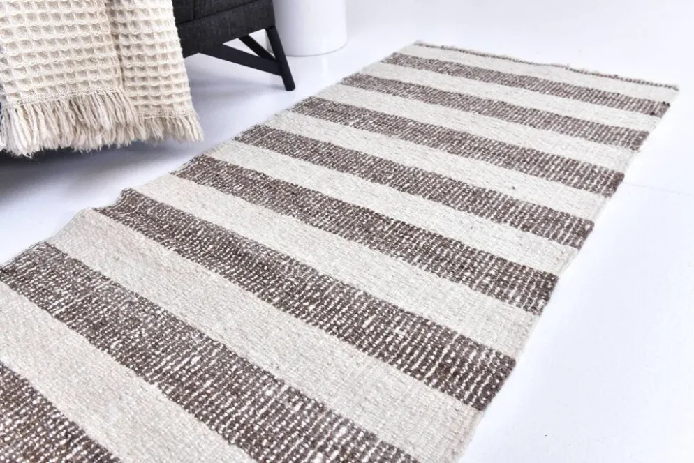 Tapis kilim de couloir, tapis kilim en laine 207x72 cm, tapis en laine naturelle