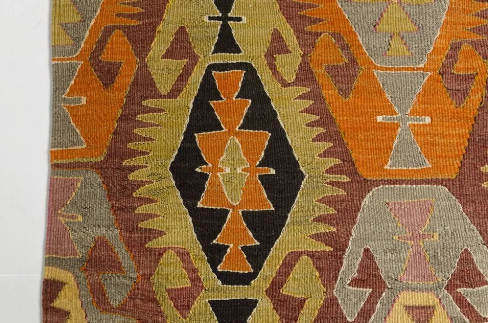 Tapis Kilim en laine anatolien vintage sku132
