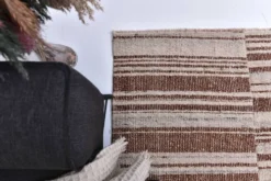 Tapis kilim en laine beige orange 215x300 cm, tapis kilim terracota 7x10.