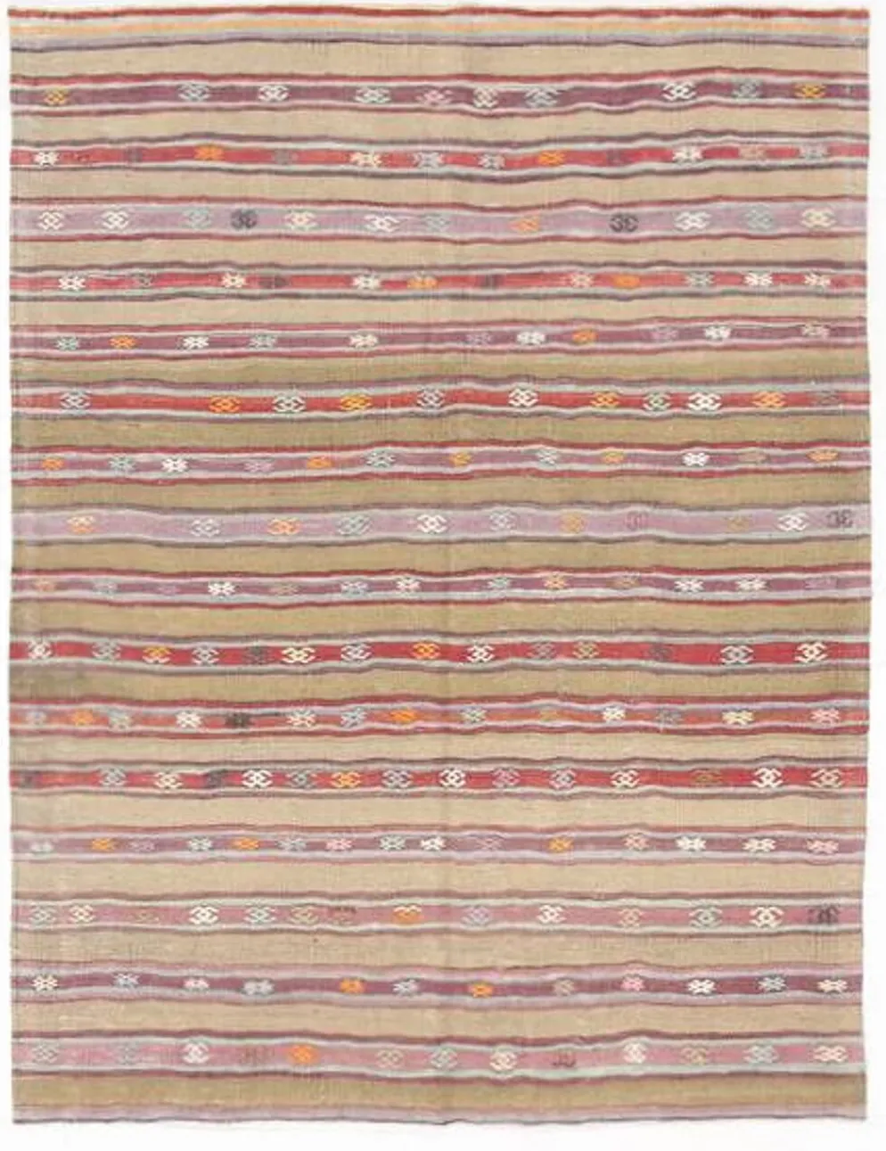 Tapis Kilim en laine vintage, 148 x 191 cm, décoration murale unique