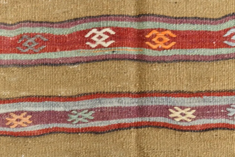 Tapis Kilim en laine vintage, 148 x 191 cm, décoration murale unique