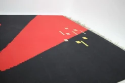 Tapis kilim géométrique au design abstrait, années 1960
