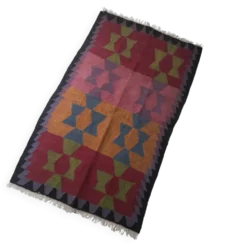 Tapis kilim géométrique vintage en laine Géorgie caucase