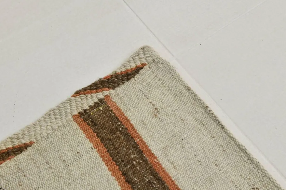 Tapis Kilim marron et beige 2x8, 71x260 cm