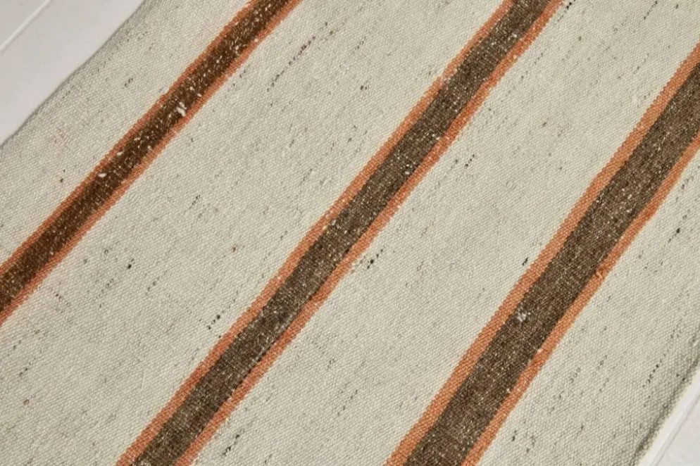 Tapis Kilim marron et beige 2x8, 71x260 cm