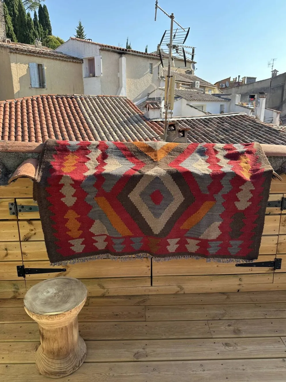 Tapis kilim multicolore. Turquie, années 70