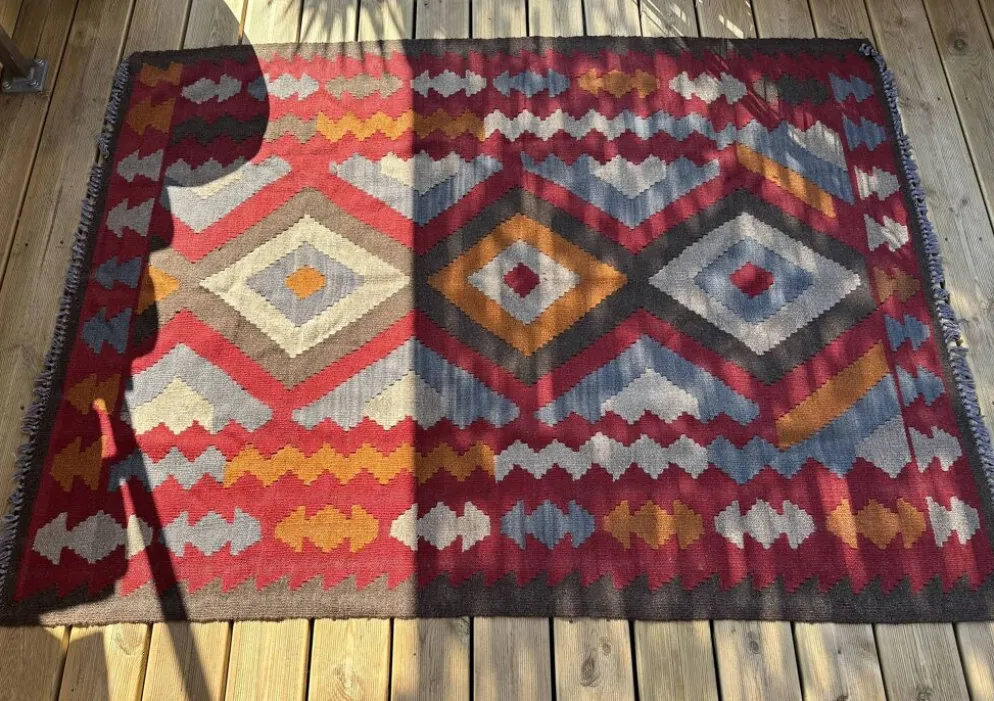 Tapis kilim multicolore. Turquie, années 70