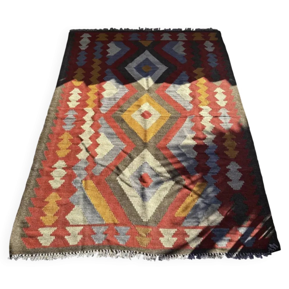 Tapis kilim multicolore. Turquie, années 70