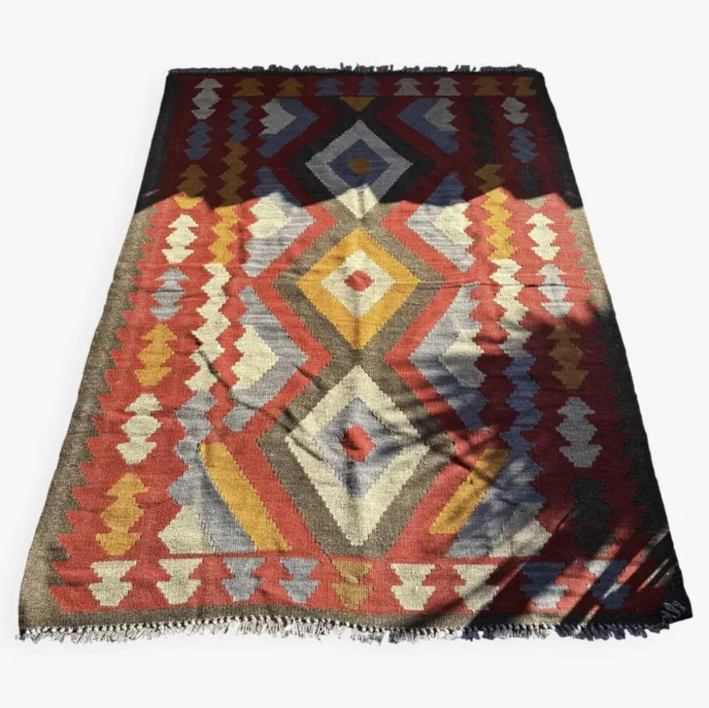 Tapis kilim multicolore. Turquie, années 70